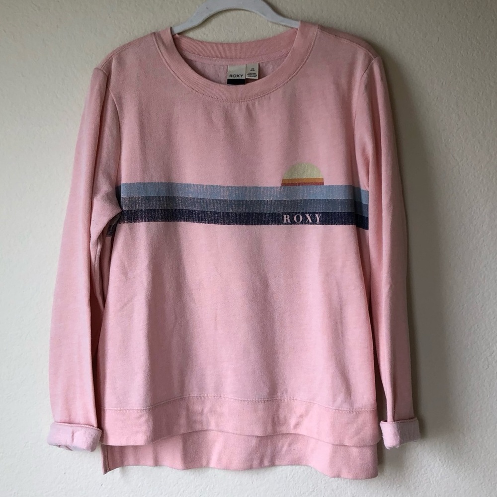 Roxy crew neck sweatshirt size L light pink